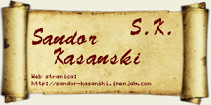 Šandor Kašanski vizit kartica
